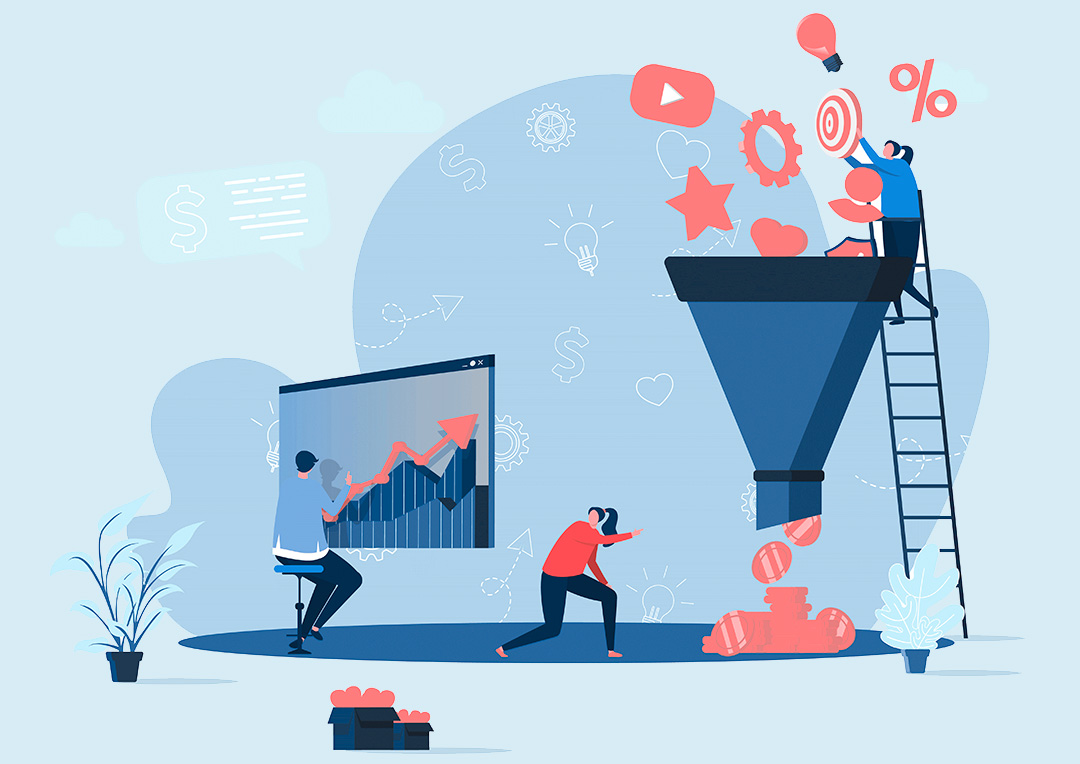 Marketing funnel feature image 1 Concept diagram of a sales and marketing funnel